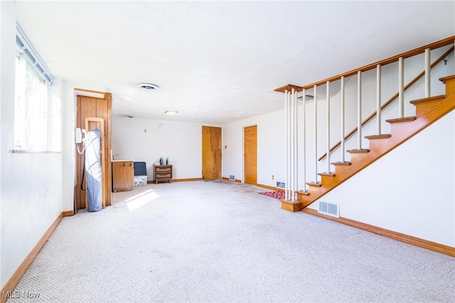 basement featuring carpet floors