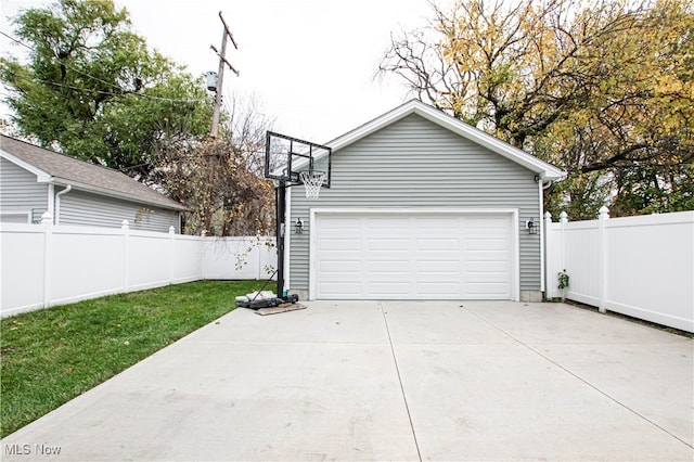 view of garage