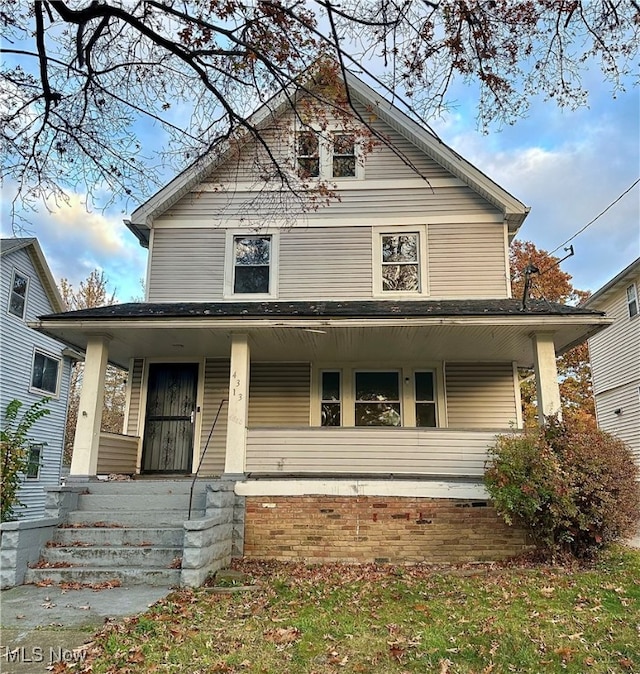 view of front of property with covered porch