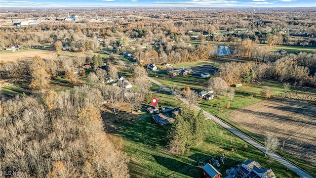 bird's eye view with a rural view