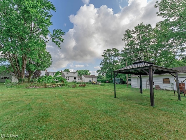 view of yard featuring a gazebo