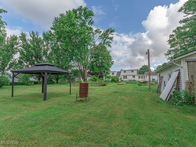 view of yard featuring a gazebo