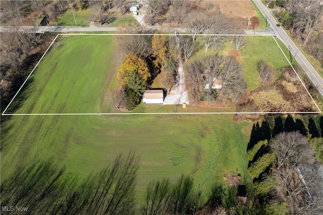 bird's eye view with a rural view