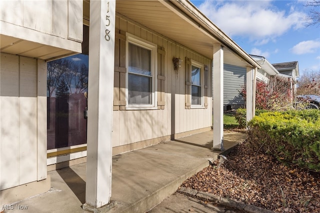 view of home's exterior featuring a porch