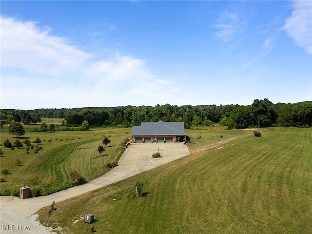 bird's eye view with a rural view