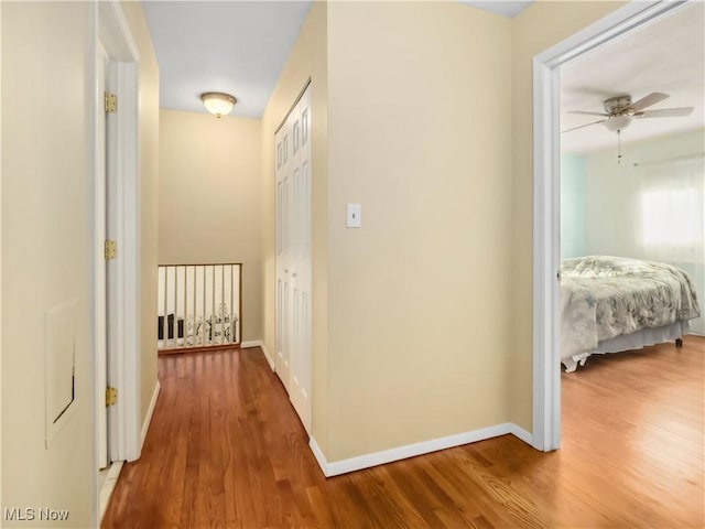 hallway featuring wood-type flooring