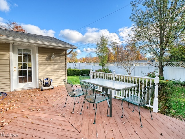 view of wooden deck