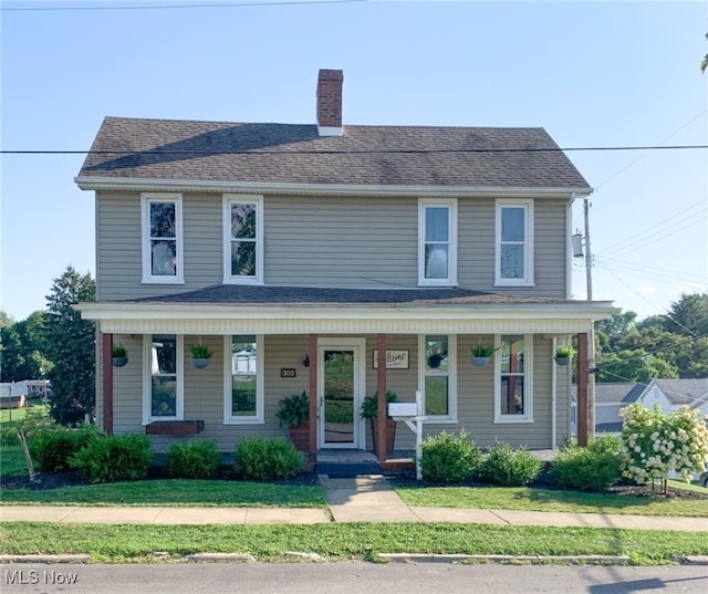 view of front facade featuring a porch