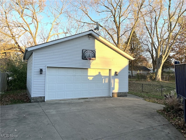 view of garage