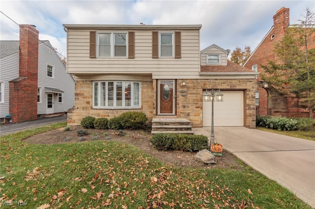 front facade featuring a garage