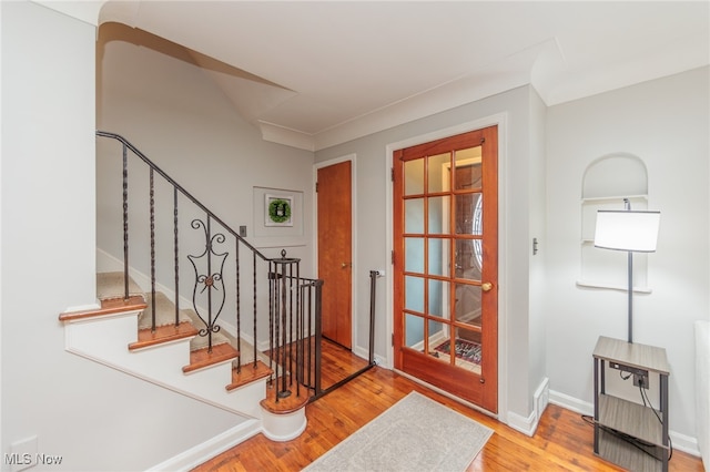 foyer entrance featuring light hardwood / wood-style floors