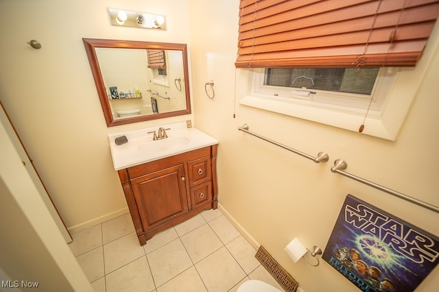 bathroom featuring vanity and tile patterned floors