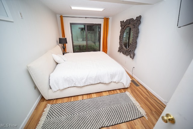 bedroom featuring light hardwood / wood-style flooring