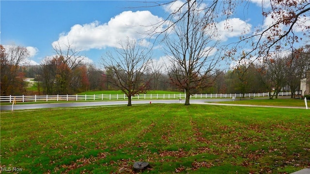 view of yard featuring a rural view