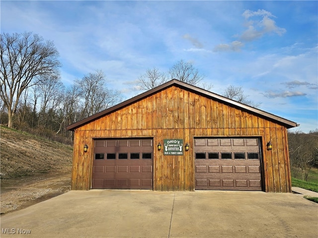 view of garage