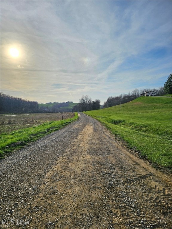 view of street with a rural view