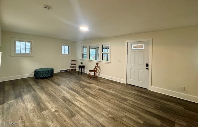 foyer entrance featuring dark hardwood / wood-style flooring