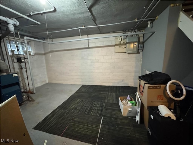 below grade area featuring electric panel