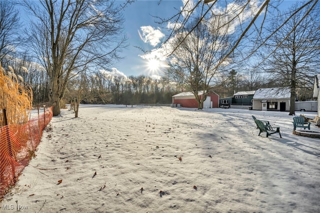 view of snowy yard