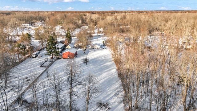 view of snowy aerial view