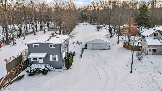 view of snowy aerial view