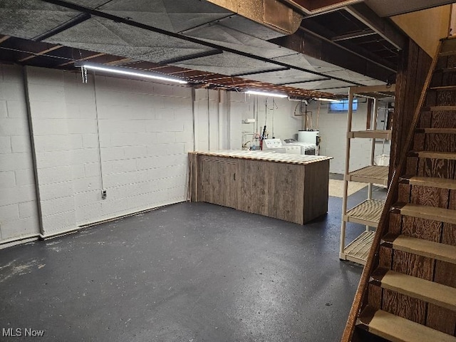 basement featuring washer / clothes dryer