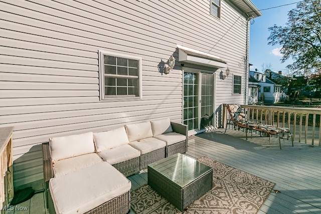 deck featuring an outdoor hangout area