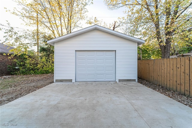 view of garage