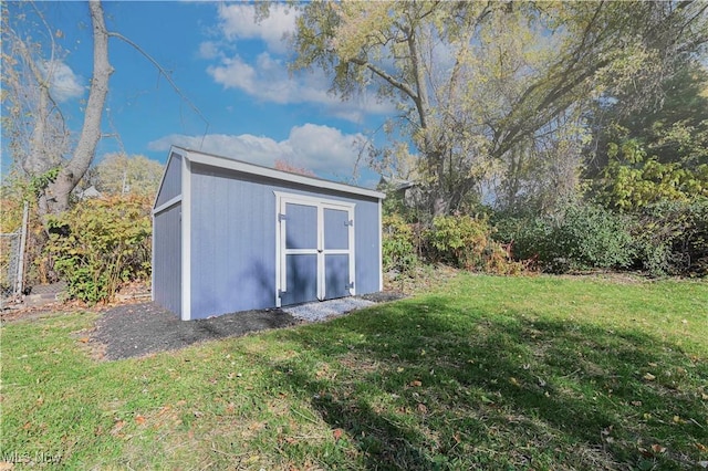 view of shed