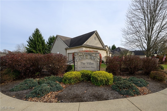 view of community sign