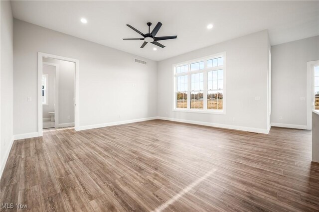 6120 Century Blvd, Canfield, OH 44406 - spare room featuring ceiling fan, wood finished floors, baseboards, and recessed lighting