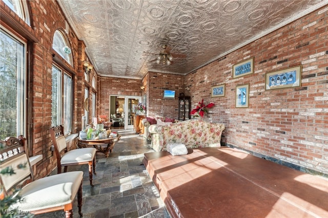 interior space featuring french doors