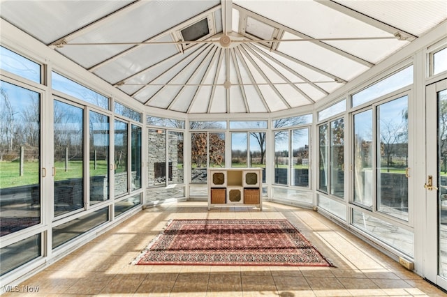 view of unfurnished sunroom