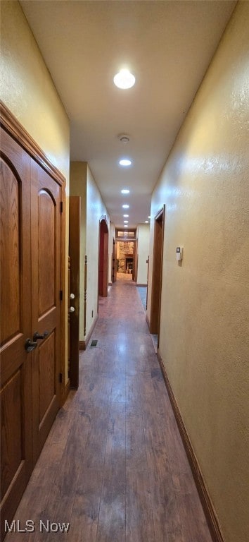 hall featuring dark hardwood / wood-style flooring