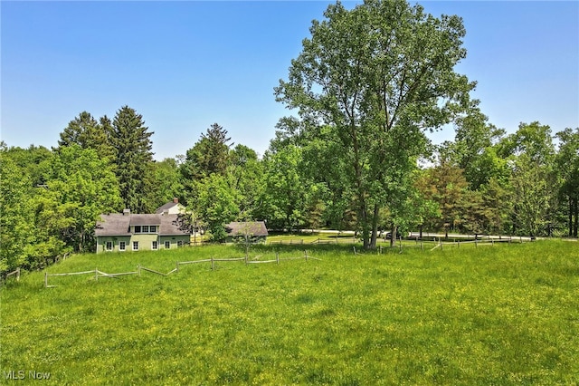 view of yard with a rural view