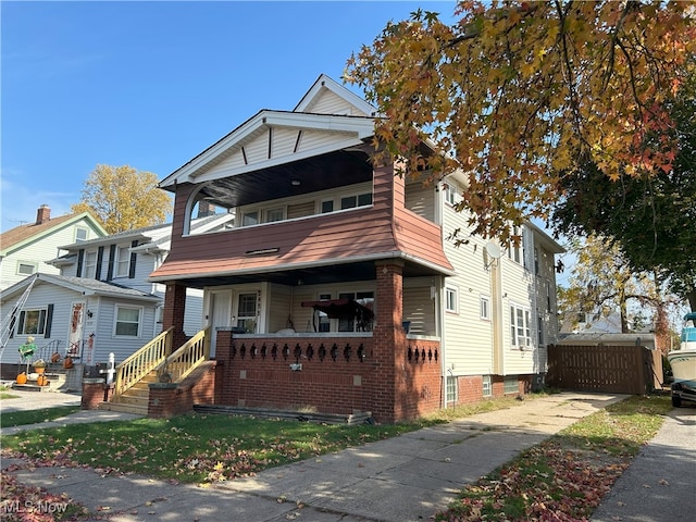 view of front of home featuring covered porch