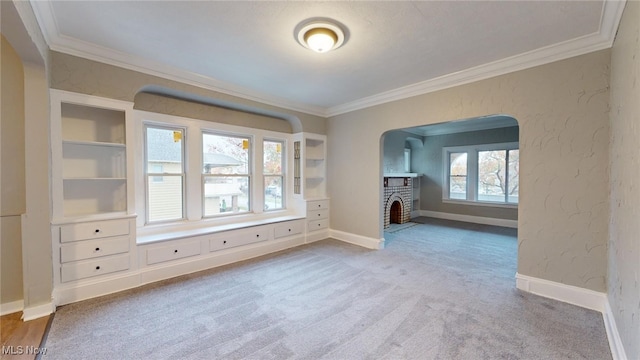 interior space with ornamental molding