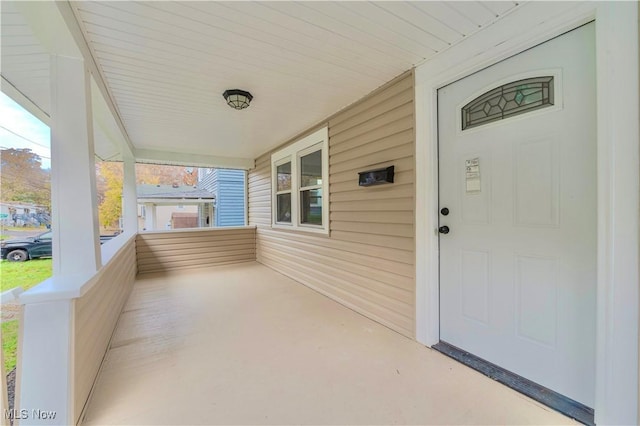 view of patio with a porch