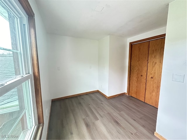 empty room featuring light wood-type flooring