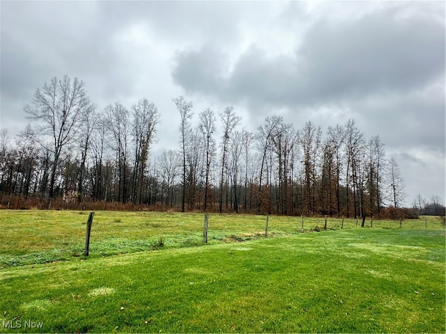 view of yard with a rural view