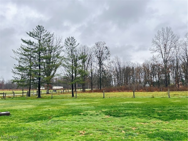 view of yard featuring a rural view