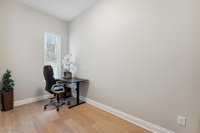 office space featuring light hardwood / wood-style flooring