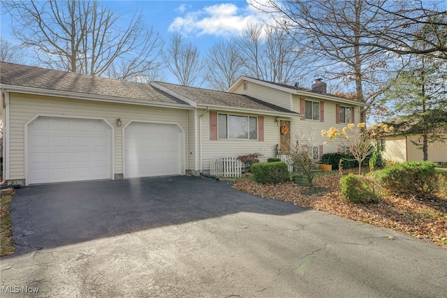 tri-level home with a garage