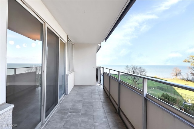 balcony with a water view