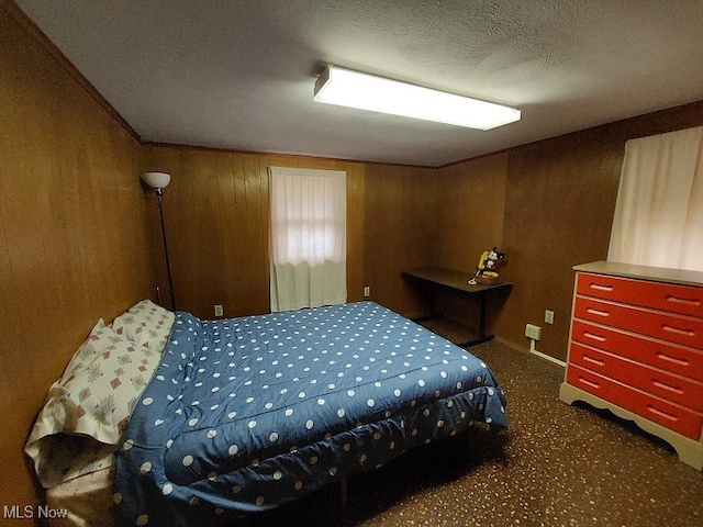 bedroom with a textured ceiling