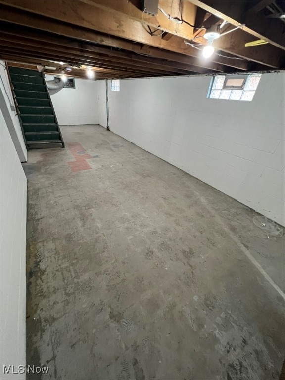 view of basement