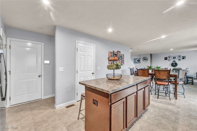 kitchen with a kitchen island