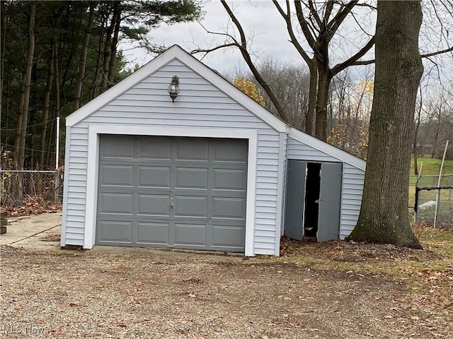 view of garage