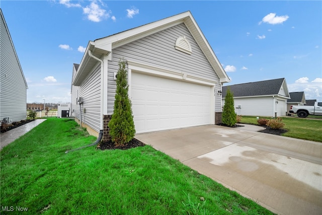 view of property exterior with a yard