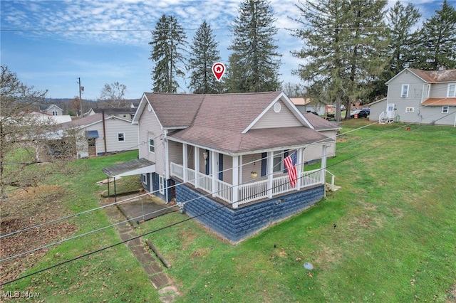 exterior space with covered porch